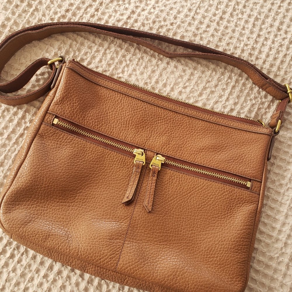 Fossil leather crossbody